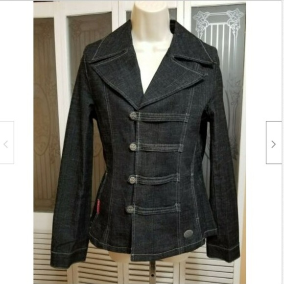 Lady Enyce Jackets & Coats Ladies Denim Black Jacket By Lady Enyce